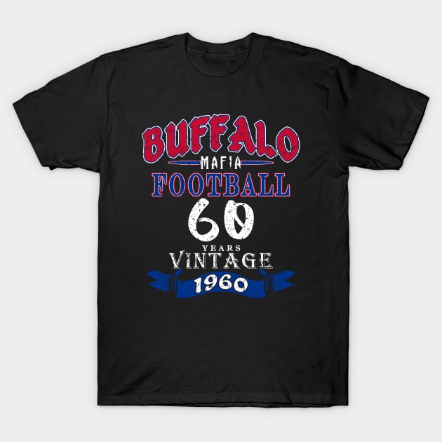 Buffalo Football - 60 Year Anniversary 1960 Vintage T-Shirt by FFFM